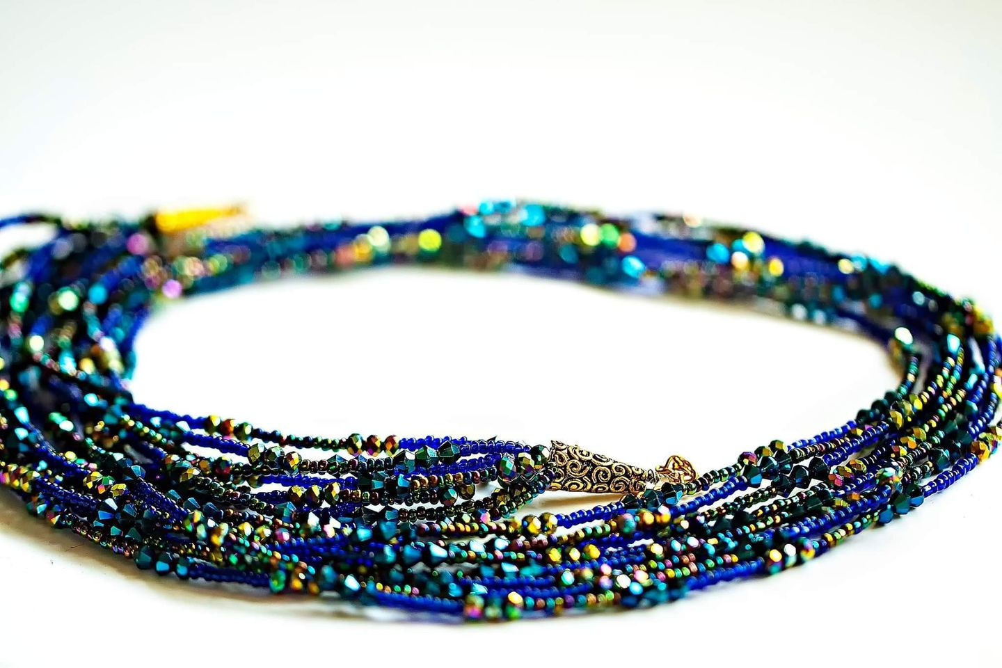 Seed bead & crystal combo necklace